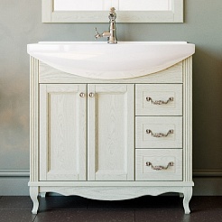 ValenHouse Тумба под раковину Эллина 85 слоновая кость, фурнитура хром – фотография-1