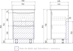 Vigo Тумба под раковину Grani 600-0-2 белая/дуб сонома – фотография-7