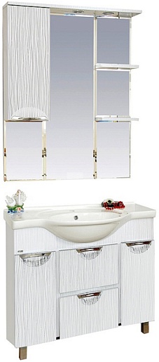 Misty Зеркальный шкаф Лорд 85 белый L – картинка-3