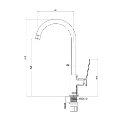 Tokito Смеситель для кухни YOKOHAMA хром TOK-YOK-1013 – фотография-5