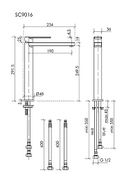 Sancos Смеситель для раковины Studio вороненая сталь SC9016GG – фотография-3