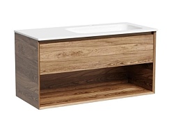 Sancos Тумба с раковиной Marmi 1.0 100 R дуб галифакс натуральный раковина Grace 101 R CN7015 – фотография-1