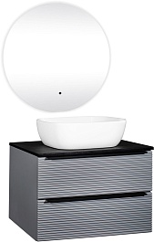 Runo Мебель для ванной Орлеан 70 Bella подвесная серая/черная – фотография-1