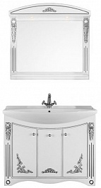 Водолей Мебель для ванной "Кармен 105" белая/серебро – фотография-1