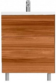Am.Pm Тумба с раковиной Gem 60 орех, напольная, с 2 ящиками – фотография-1