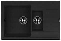 Florentina Мойка гранитная Липси 780К с крылом черный – фотография-1