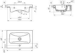 Misty Тумба с раковиной Енисей 50 2 ящика белая – фотография-9