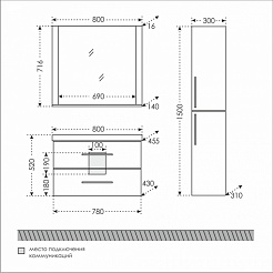 СанТа Шкаф-пенал Венера 30 дуб бежевый – фотография-4