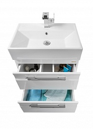 Водолей Мебель для ванной "Мальта 60" белая, с ящиками – фотография-4