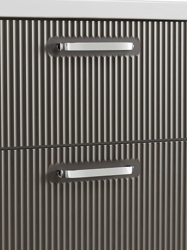 BelBagno Тумба с раковиной Due 50 подвесная Оружейная сталь ручки Хром полированный – фотография-4