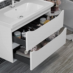 Opadiris Мебель для ванной Элеганс 90 подвесная белая матовая – фотография-7