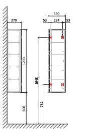 Jorno Шкаф пенал Incline 120 lombardy Inc.01.80/P/LM/JR – фотография-4