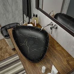 Teymi Раковина накладная Ellie 60 T50599 черный мрамор – фотография-6