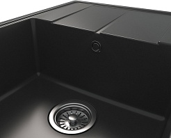 Teymi Мойка кухонная Hanna Smart 62 кварцевая черная матовая – фотография-4