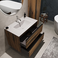 Зов Тумба с раковиной Парма 70 подвесная аттик – фотография-10