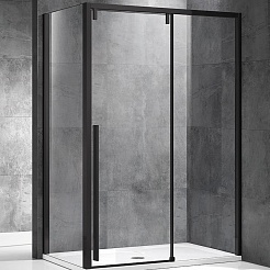 Vincea Душевой уголок Lugano 120x100 VSR-1L1012CLB-1 профиль черный стекло прозрачное – фотография-1