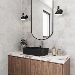 Teymi Раковина накладная в ванную Helmi Mini 48 чёрный матовый T50287 – фотография-7