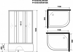 Niagara Душевая кабина Promo P110/80/40L/MT/BK – фотография-11