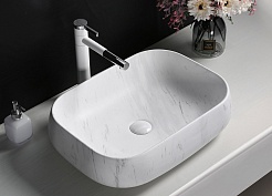 Ceruttispa Раковина накладная 56.5 CR0086 MMW1 мрамор белый матовый – фотография-2