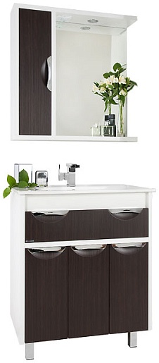 Водолей Мебель для ванной "Габи 75" L венге/белый – фото-1