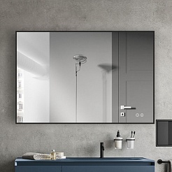 Vincea Зеркало 120x80 VLM-3VN120B-2 с ореольной подсветкой и антизапотеванием черное – фотография-2