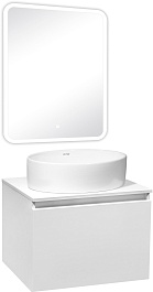 Runo Тумба с раковиной Бари 60 Ovale подвесная белая – фотография-6