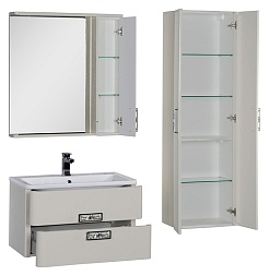 Aquanet Пенал для ванной Паллада 50 слоновая кость – фотография-4