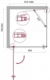 BelBagno Душевой уголок Etna 100/80 ETNA-AH-1-100/80-C-Cr стекло прозрачное – фотография-9