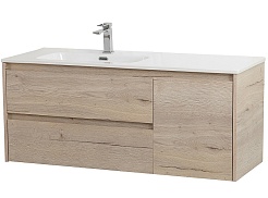 BelBagno Тумба под раковину Kraft 120 L подвесная Rovere Galifax Bianco – фотография-1