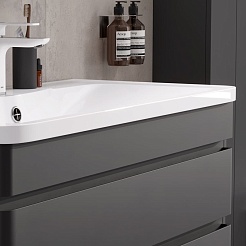 Equil Тумба под раковину Eltoro 100 2 ящика подвесная черный софт – фотография-3