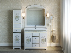 Misty Зеркало Milano 90 белая патина/декор – фотография-2