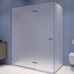 RGW Душевой уголок Stilvoll SV-040Gr 100x90 профиль серый стекло матовое сатинат – фотография-1