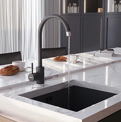 Mixline Смеситель для кухни 35к ML-GS15 (309) темно-серый – фотография-4