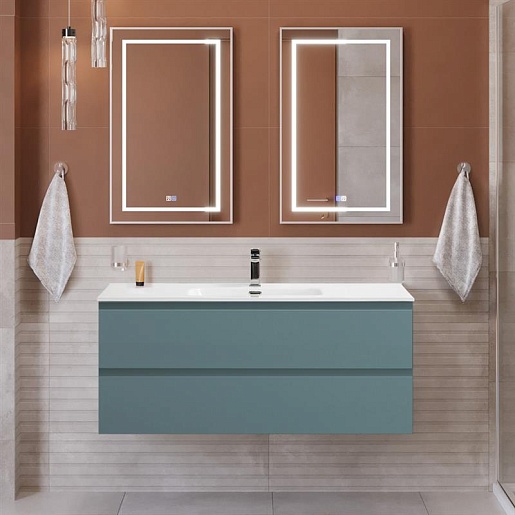 BelBagno Тумба с раковиной Kraft 120 подвесная Голубой матовый – фотография-8