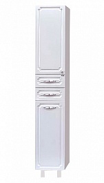 Misty Пенал для ванной Александра 35 L белый металлик с б/к – фотография-1