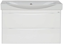 Misty Тумба для умывальника Элвис 105 белая подвесная – фотография-1