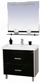 Misty Мебель для ванной Джулия QVATRO 90 2 ящика черная – фотография-6