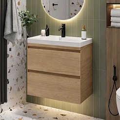 Vivon Тумба с раковиной Atwood 60 подвесная дерево – фотография-3