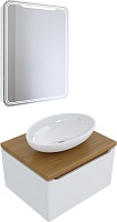 Mixline Мебель для ванной Виктория 60 R подвесная белая софт/дуб светлый