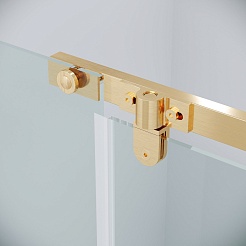 Grossman Боковая стенка Pragma 90x195 профиль золото сатин стекло прозрачное – фотография-9