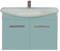 Misty Тумба с раковиной Джулия 85 подвесная голубая – фотография-1