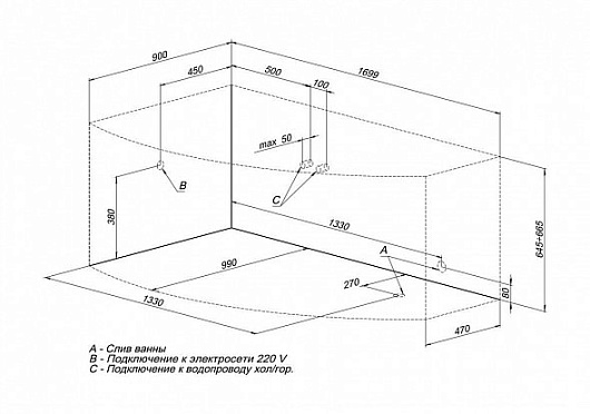 Aquanet Акриловая ванна Sofia 170x90 L – фотография-8