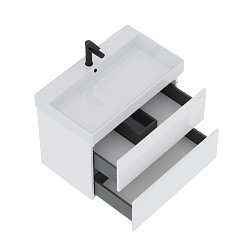 Onika Тумба с раковиной Эсквана 80 подвесная белая – фотография-11