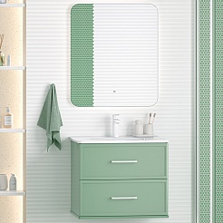 Brevita Тумба с раковиной Verde 60 подвесная зеленая – фотография-9