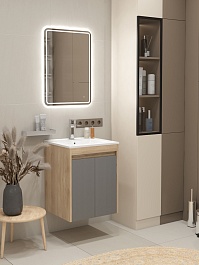 Teymi Тумба с раковиной Netta 50 подвесная дуб/графит – фотография-10