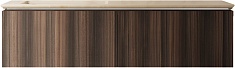 Vincea Тумба с бежевой столешницей и раковиной Luxe 140 L подвесная натуральный орех