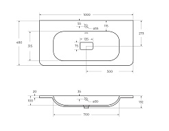 Cezares Тумба с раковиной Relax 100 подвесная брашированное золото – фотография-3