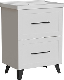 Mixline Тумба под раковину Риф 60 2 ящика белая – фотография-2