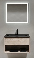 Sancos Мебель для ванной Marmi 1.0 80 дуб галифакс натуральный чёрная раковина