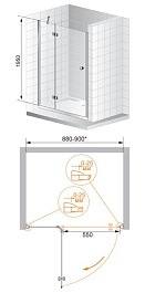 Cezares Душевая дверь в нишу VERONA-W-B-12-90-P-Cr-R – фотография-4
